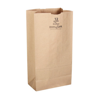 12 lb 7-1/16 x 4-1/2" x 13-3/4" 50# Husky Dubl Life® Paper Grocery Bag