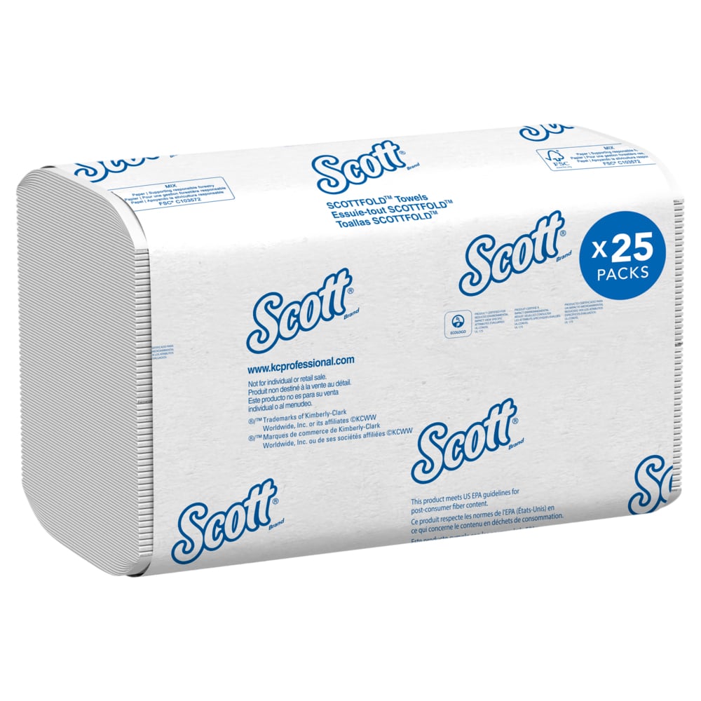 Scott® Scottfold M Towels - 7.8" x 12.4" - Multifold - White - 25/175s