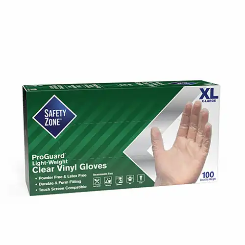 Vinyl Powder Free Lightweight Clear 2.5 Mil Gloves-Extra Large