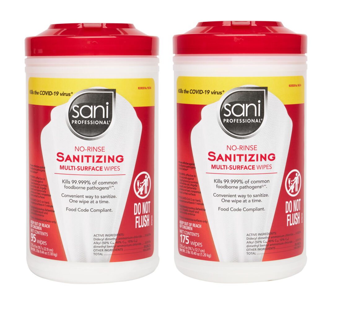 No-Rinse Sani-Wipe Sanitizing Multi-Surface Wipes