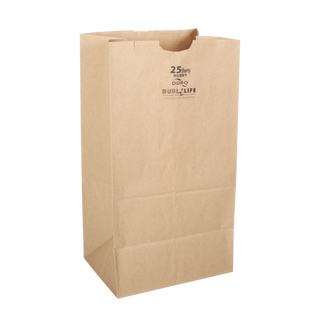 25 lb Short 8-1/4" x 6-1/8" x 15-7/8" 50# Husky Dubl Life® Paper Grocery Bag