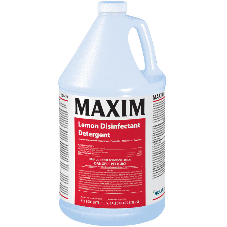 DS 470 Maxim® Lemon Detergent Disinfectant- 4/1 Gallon
