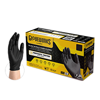 Gloveworks Black 6mil Nitrile Powder Free Exam Grade Gloves-Medium