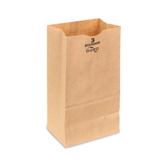 3lb 4 3⁄4" x 2 15⁄16" x 8 9⁄16" 52# Bulwark Kraft Paper Grocery Bag