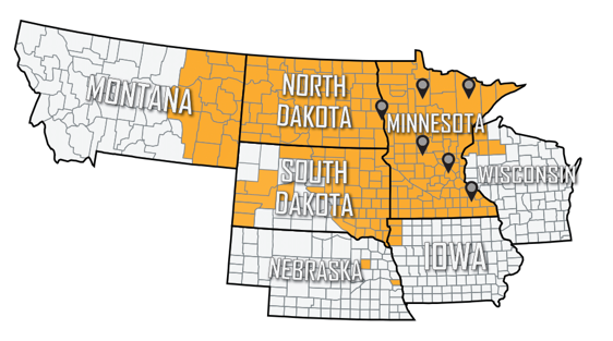 Distribution Area Map