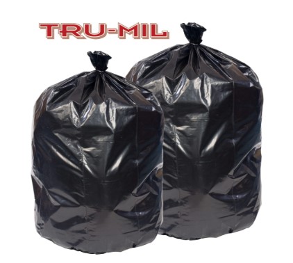 Lo-D 12-16 Gallon Tru-Mil Can Liners - 24” x 32” - 0.9Mil - Black